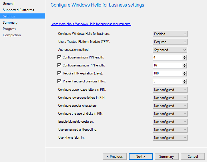 Configure-Windows-Hello-for-Business-Settings
