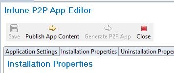 onesite intune p2p app editor