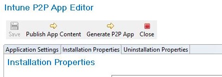 intune p2p app installation properties