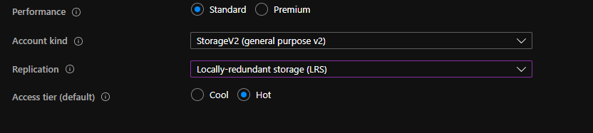 adaptiva intune storage account creation