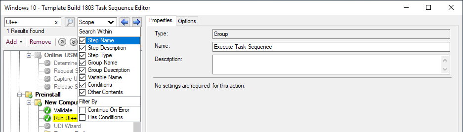 Search the Task Sequence