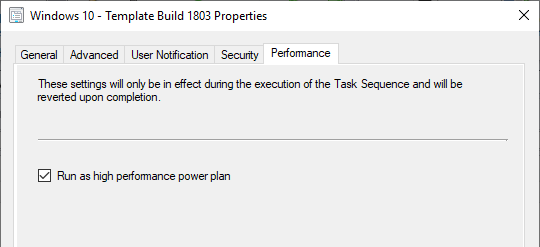 performance tab, click to enable run as high performance power plan