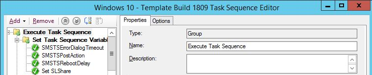 Windows 10 Task Sequence editing.