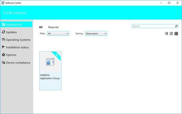 Application Group appears in the Applications node in Software Center