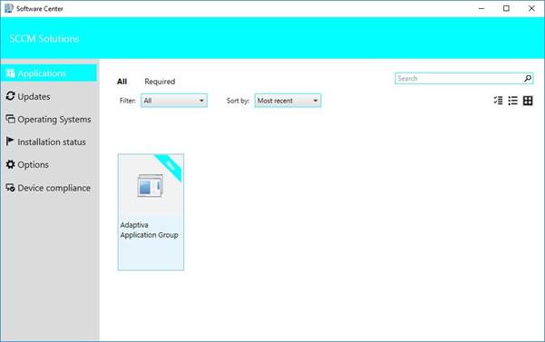 Application Group appears in the Applications node in Software Center