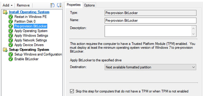 enable BitLocker during ConmfigMgr Task Sequence