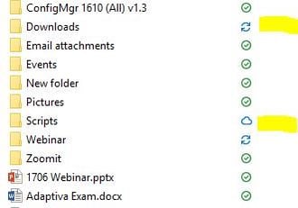 Folder structure showing cloud files not downloaded to your PC.