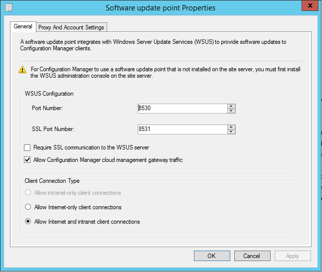 screen grab showing Allowed Configuration manager is checked.