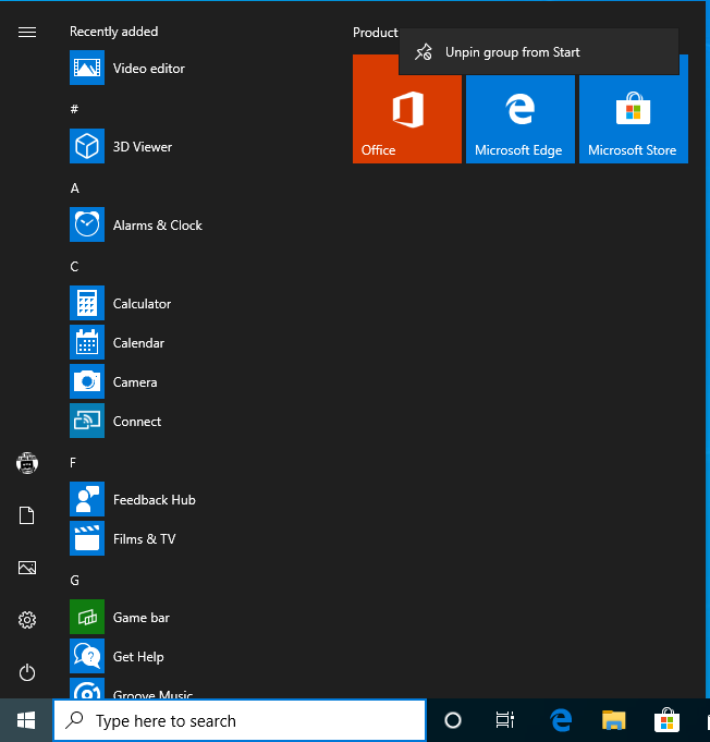 new Windows 10 look and feel
